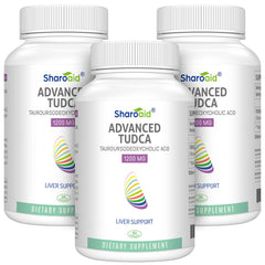 Sharoaid Tudca bottle front displays high-strength liver support formula