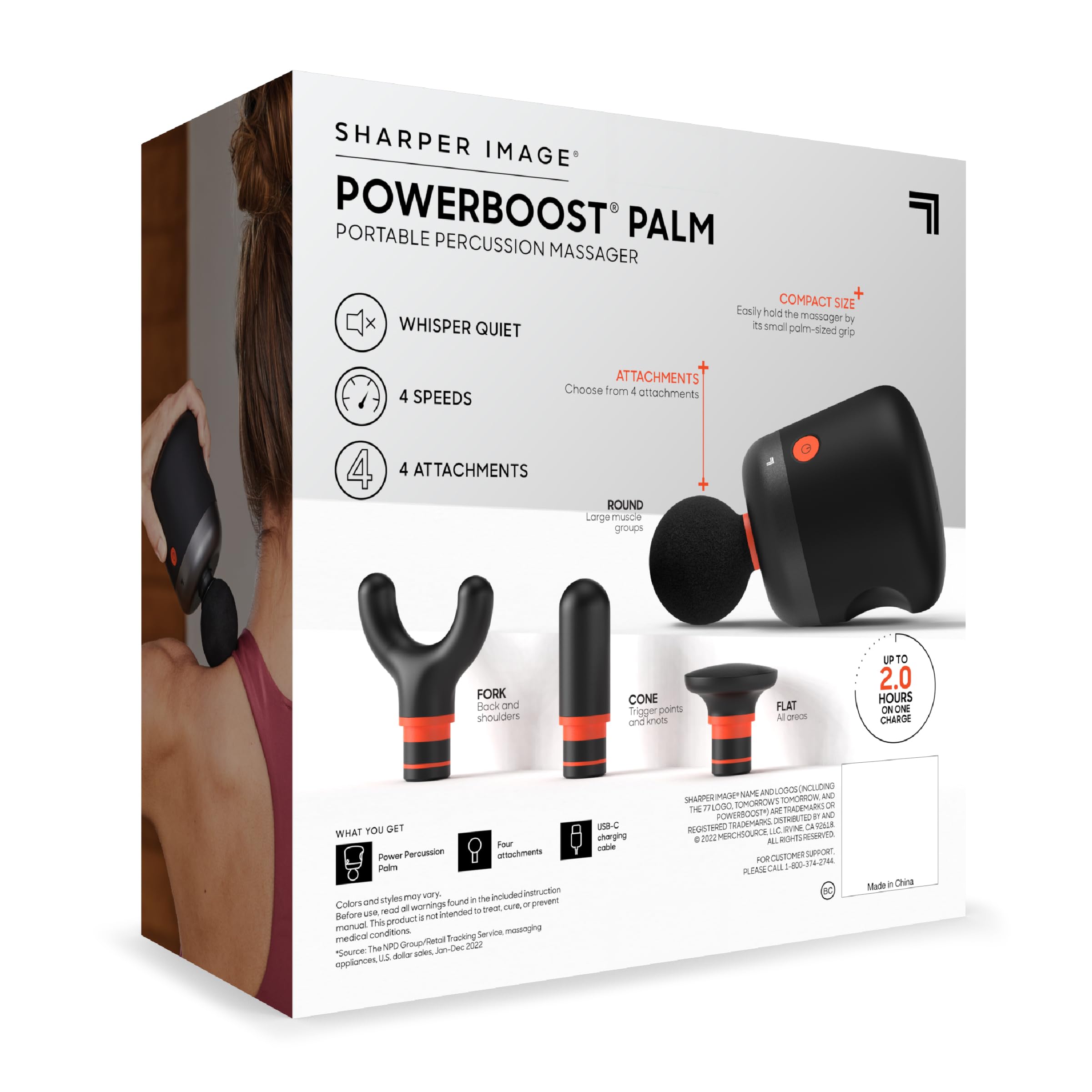 Sharper Image Mini Massage Gun compact design fits bags for travel relief.