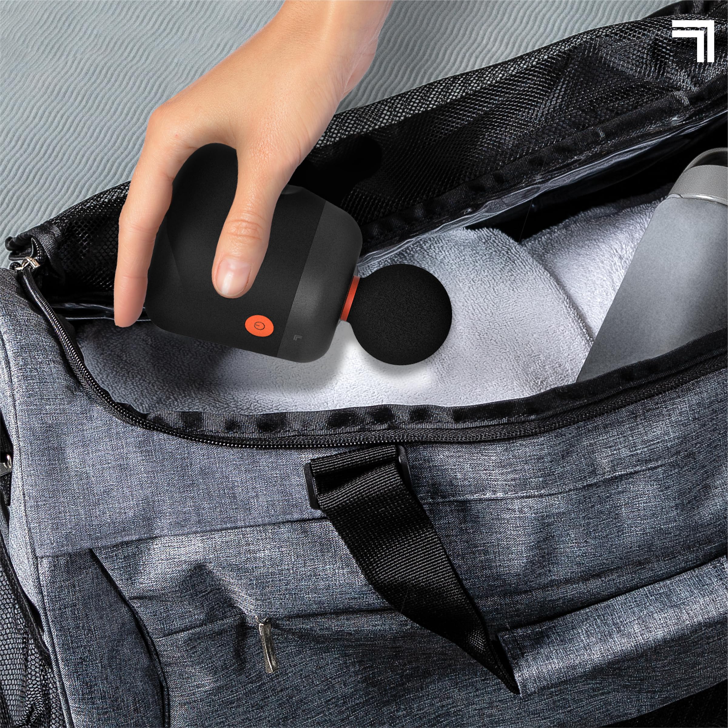 Sharper Image Mini Massage Gun cone head targets deep pockets of muscle tension.