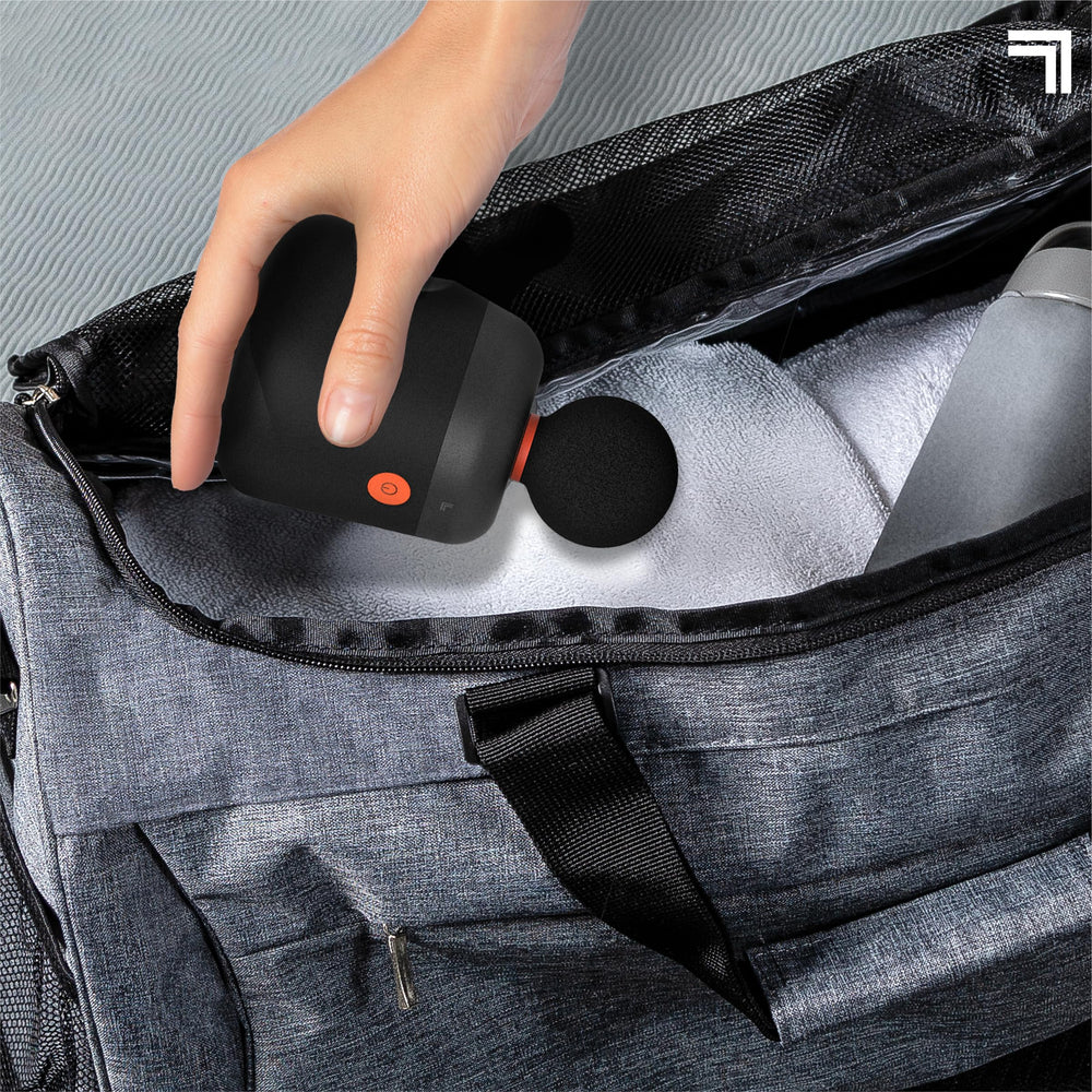 Sharper Image Mini Massage Gun cone head targets deep pockets of muscle tension.