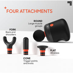 Sharper Image Mini Massage Gun flat head eases knots in shoulders and back.