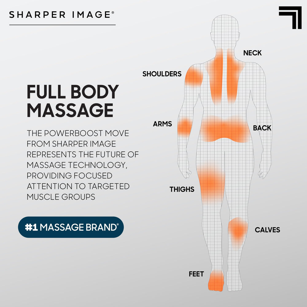 Sharper Image Powerboost Move four-speed control for tailored pressure.