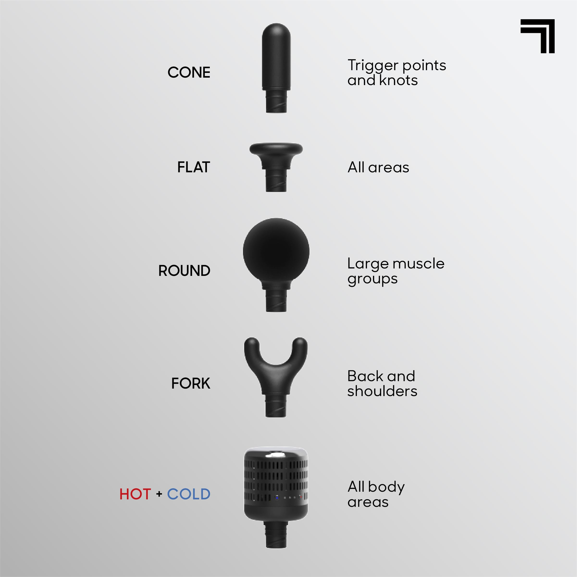 Sharper Image Powerboost Move Evo flat attachment for broad muscle groups