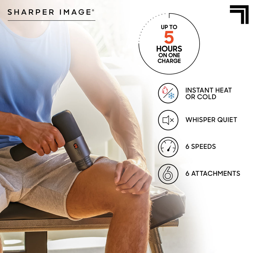Sharper Image Powerboost Pro+ in-use back and shoulder demonstrates large muscle recovery on demand.