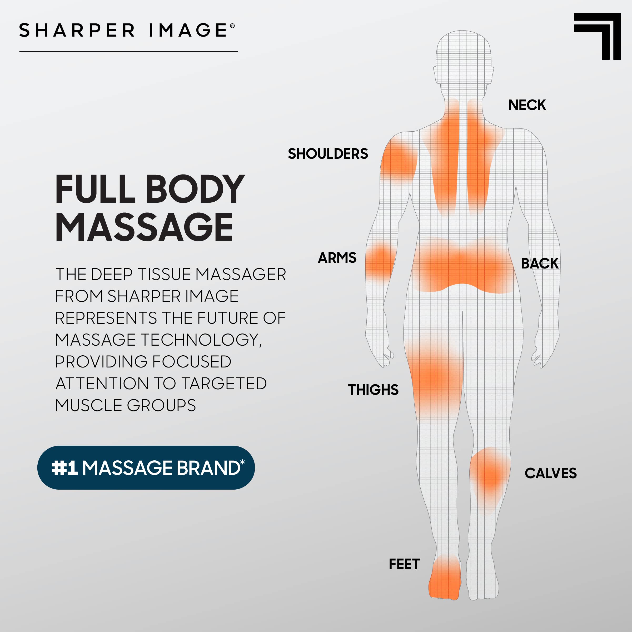 Sharper Image Powerboost Pro+ quiet motor label ensures peaceful use during routines.