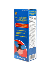 Shea Ivermectin Lice Treatment application on scalp demonstrates ten-minute treatment time.