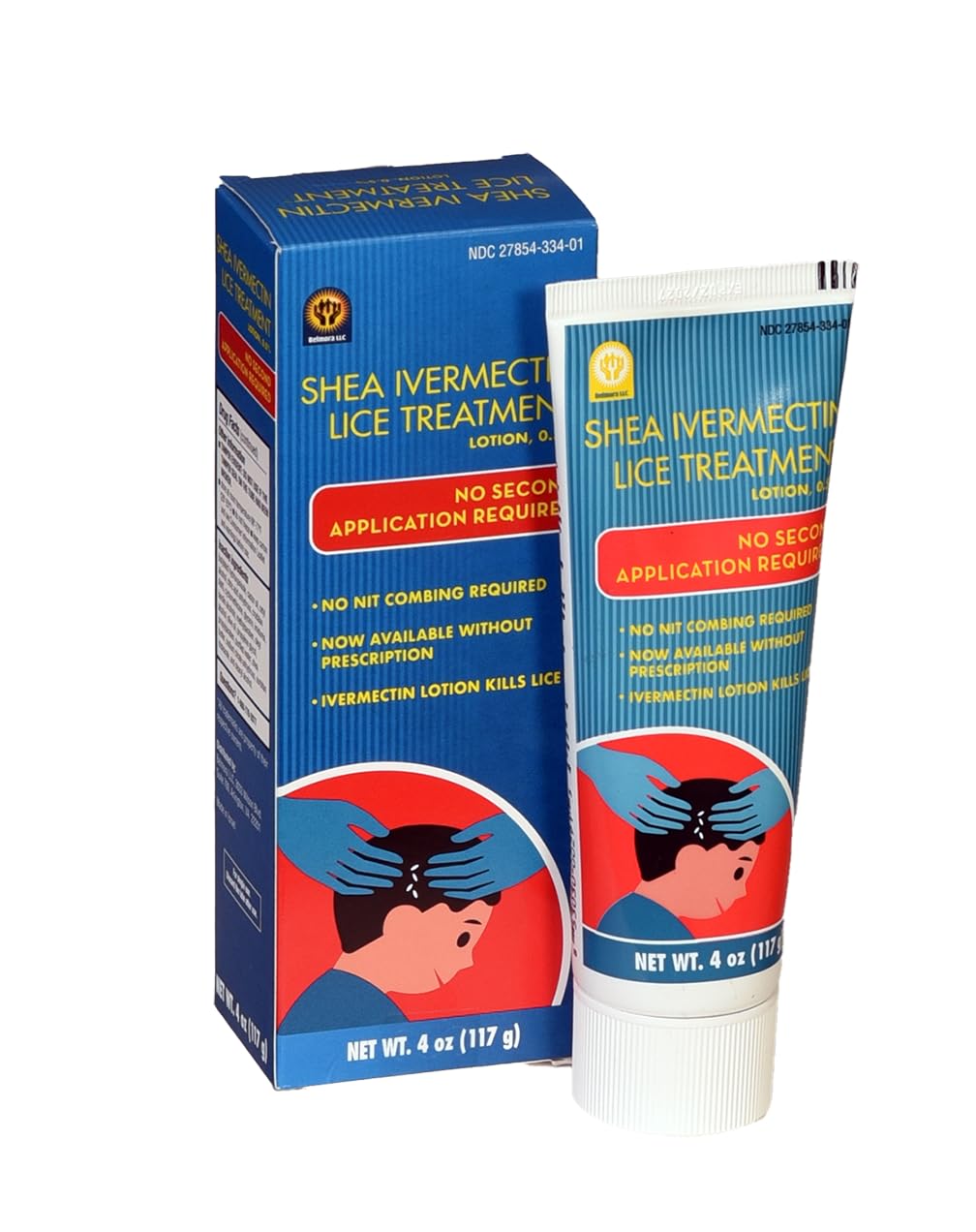 Shea Ivermectin Lice Treatment bottle shown for easy at-home use and quick application.