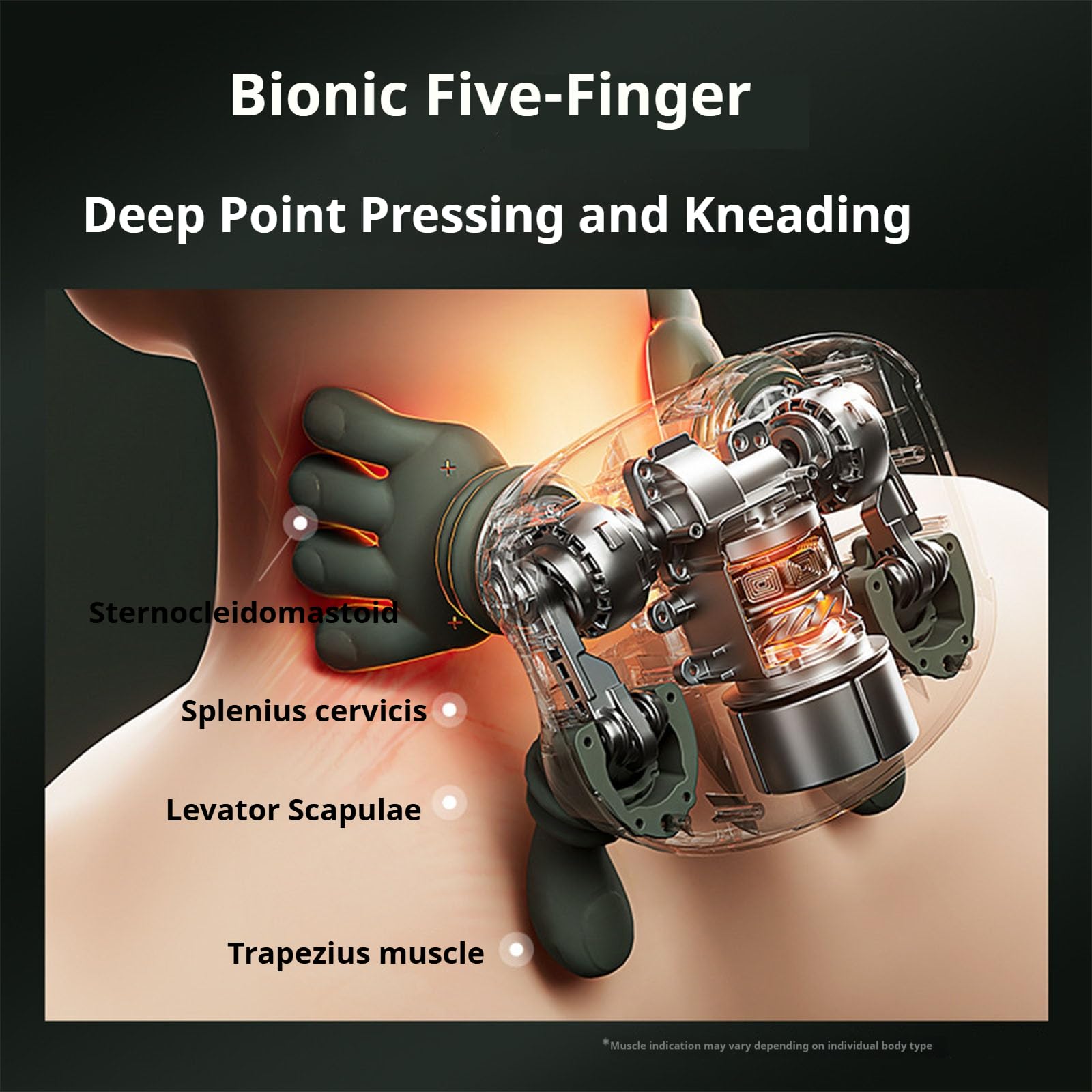 SHGTS Real Touch Heat Massager 3d-kneading demonstrates lifelike pressure for tense shoulders.