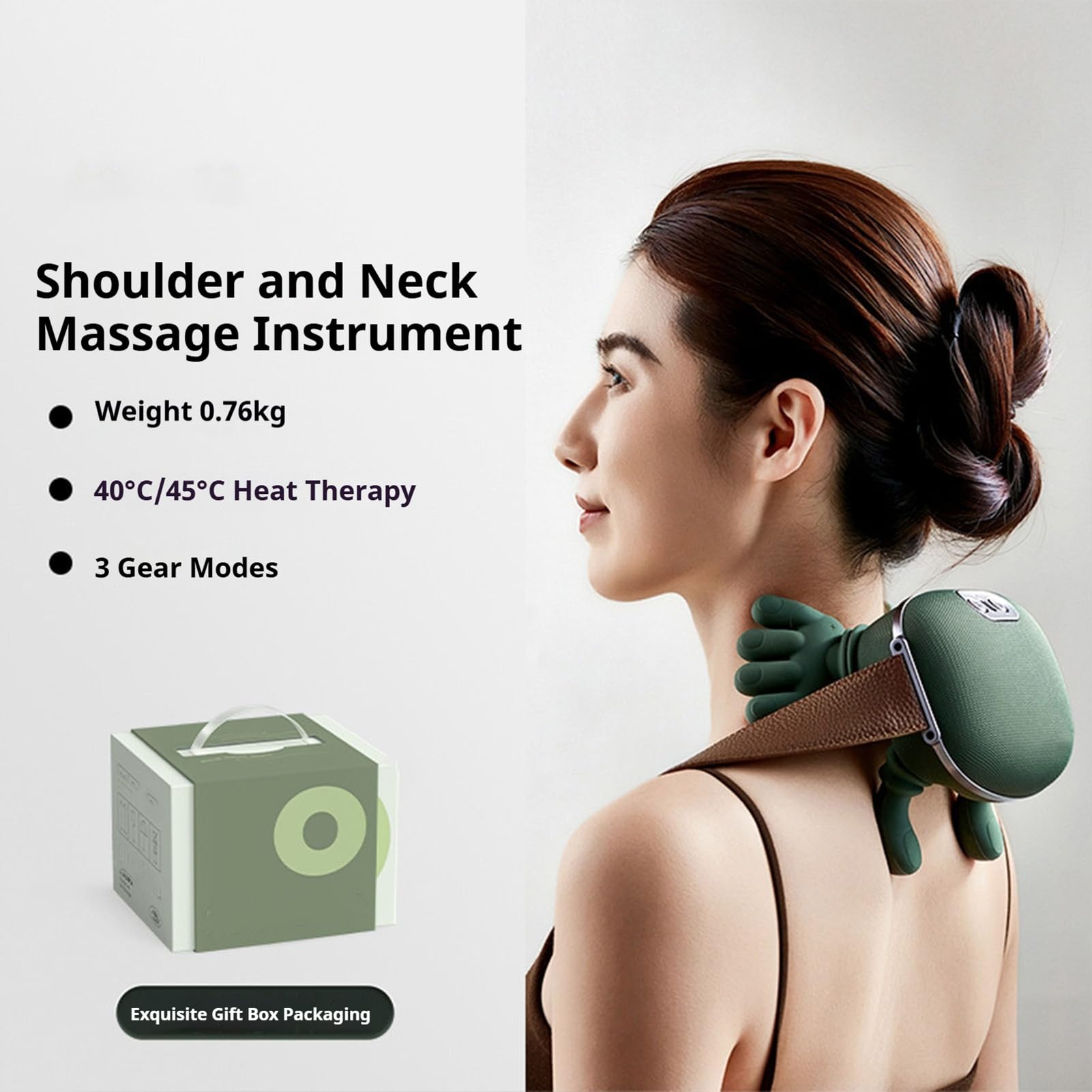 SHGTS Real Touch Heat Massager ergonomic-fit glides along shoulder curves for snug wear.