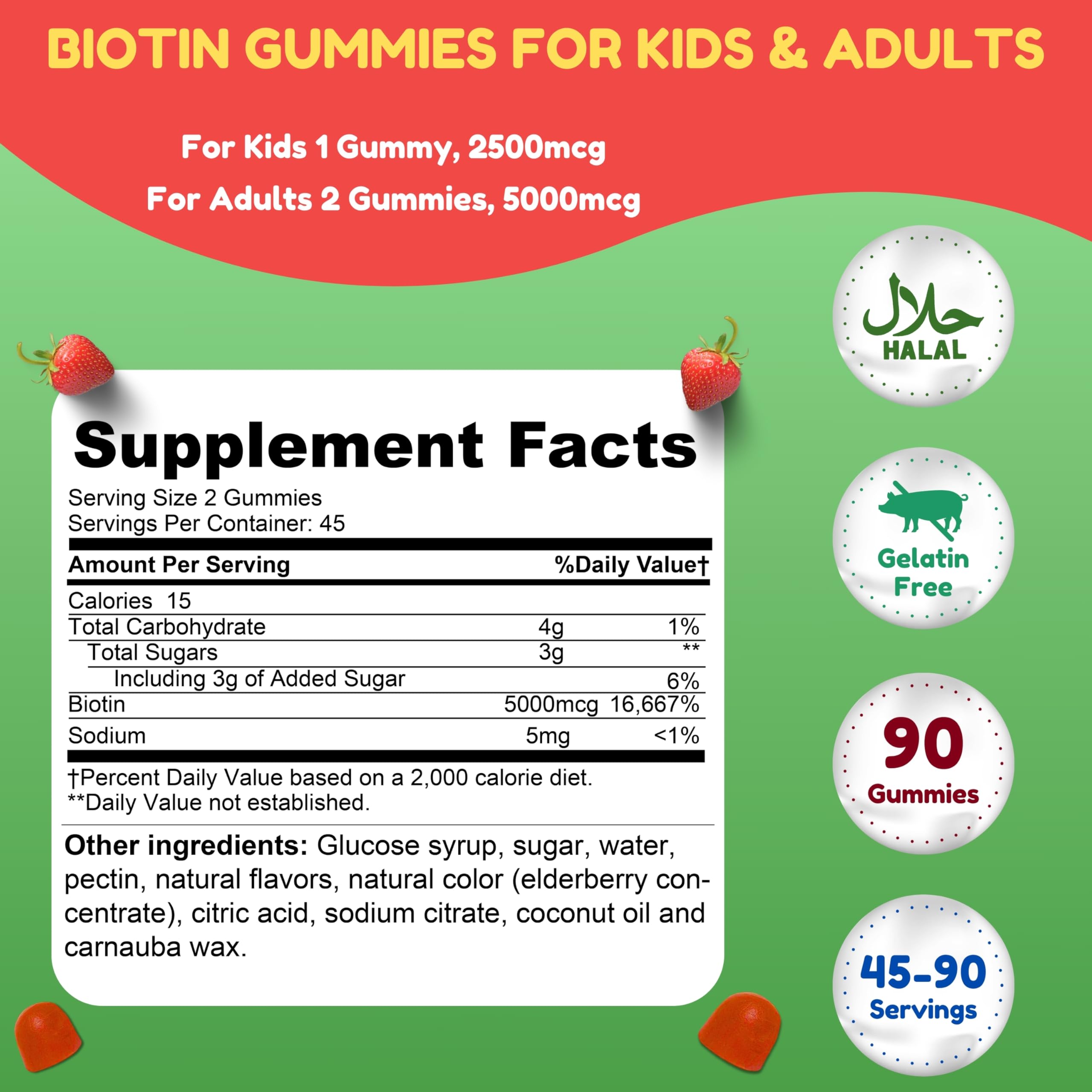 SHIFAA NUTRITION biotin gummies strawberry flavor close-up shows enjoyable daily chew