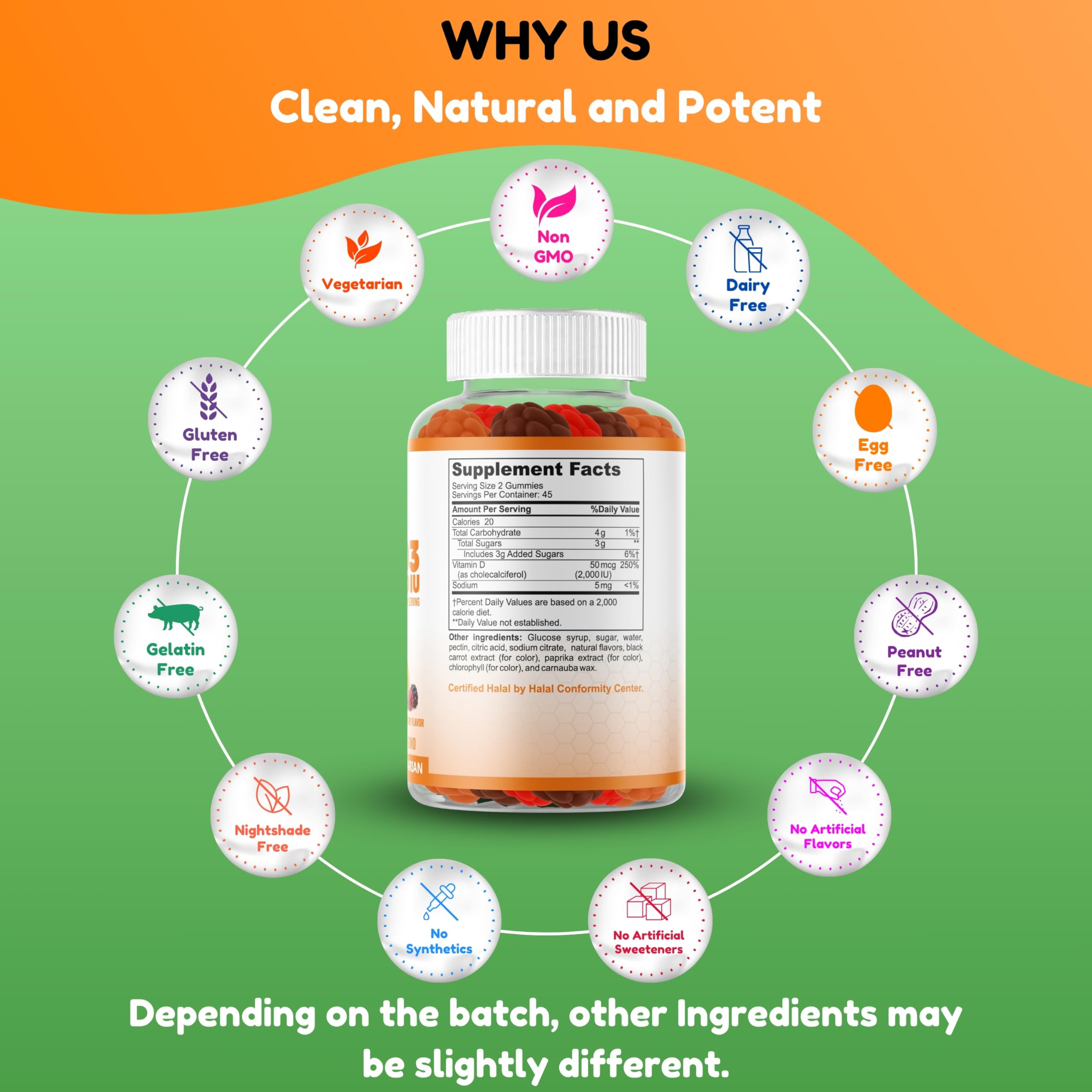 SHIFAA NUTRITION gluten-free non-GMO ingredients for clean daily supplementation.