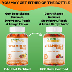 SHIFAA NUTRITION Vitamin D3 gummies soft chew ideal for daily use.