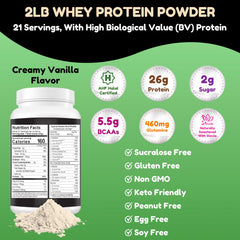 SHIFAA NUTRITION halal-certified vanilla whey scoop signaling high BCAAs