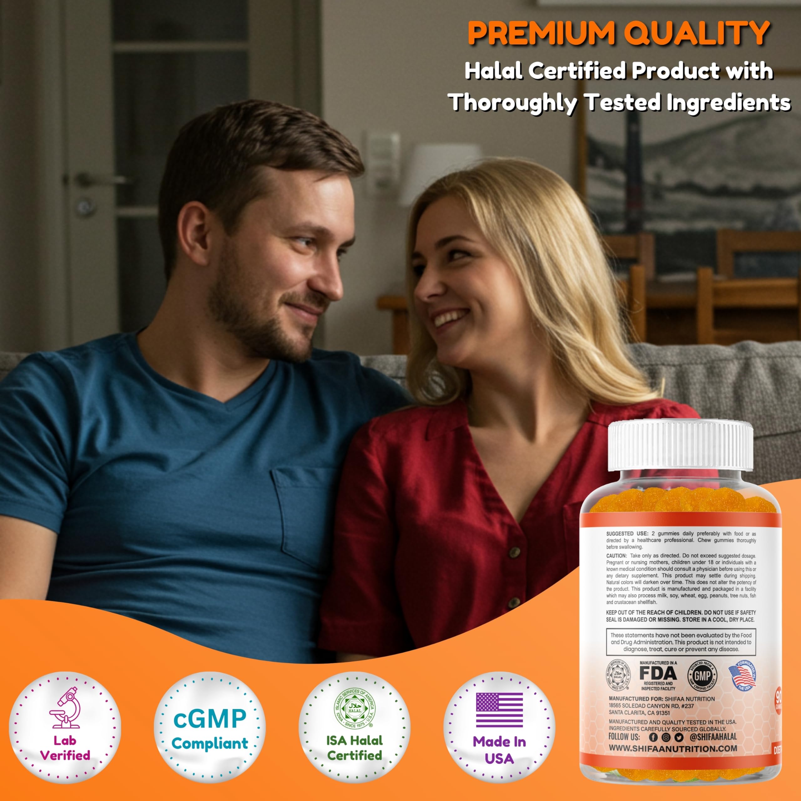 SHIFAA NUTRITION Vitamin C Gummies suitable for kids and adults supporting daily wellness.