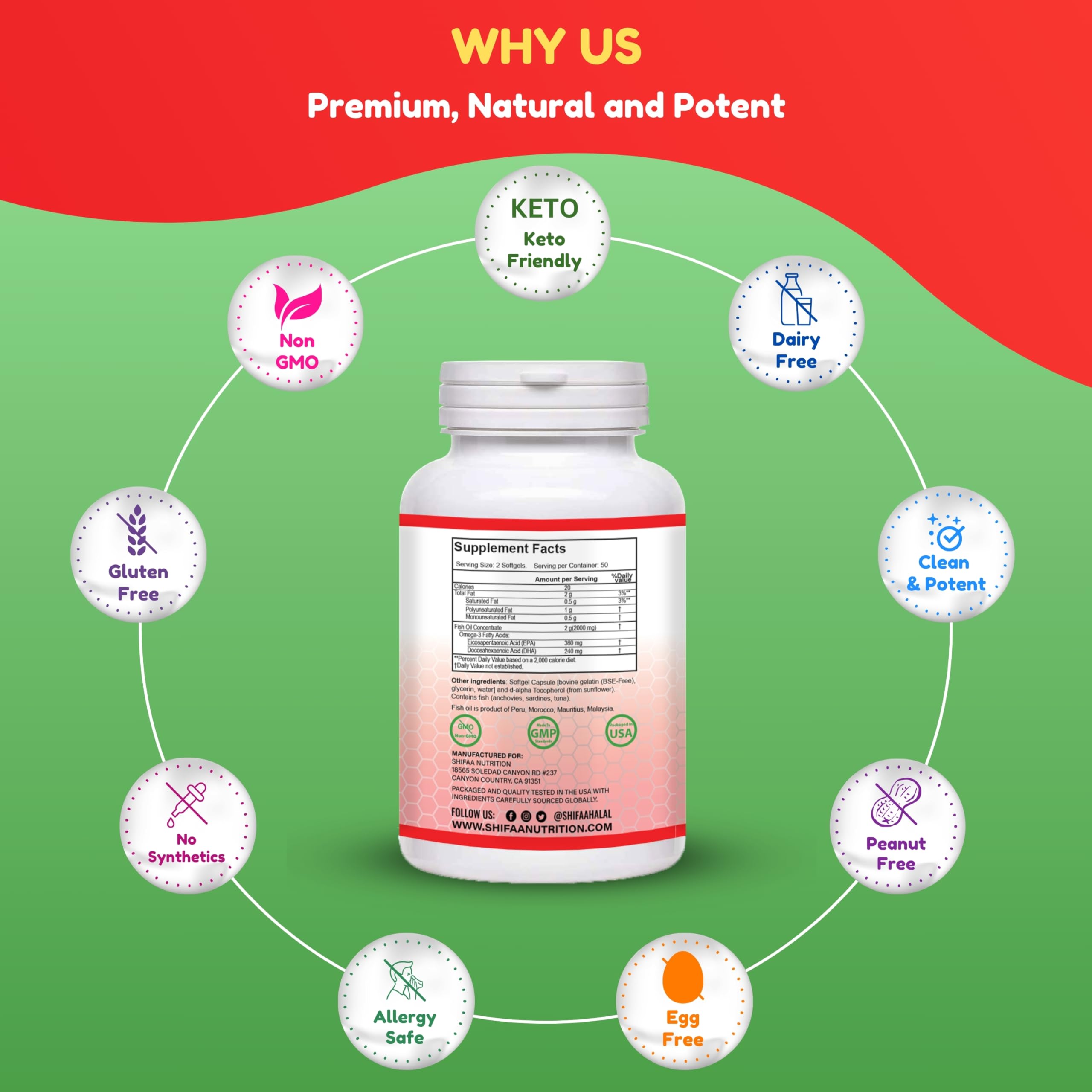 SHIFAA NUTRITION Wild-caught Peruvian source on label ensures purity