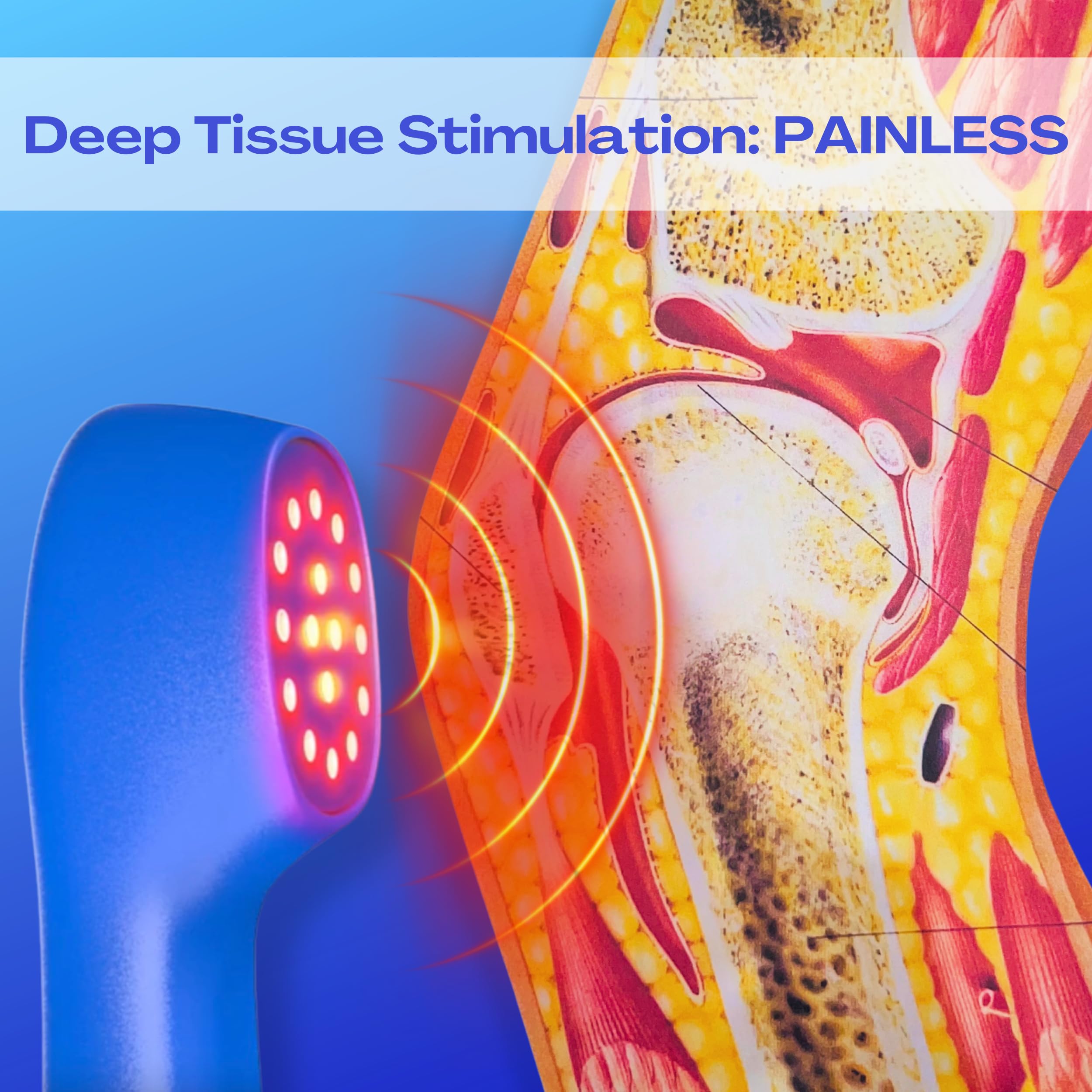 SHINE Relief 850nm infrared light for deeper tissue exposure.