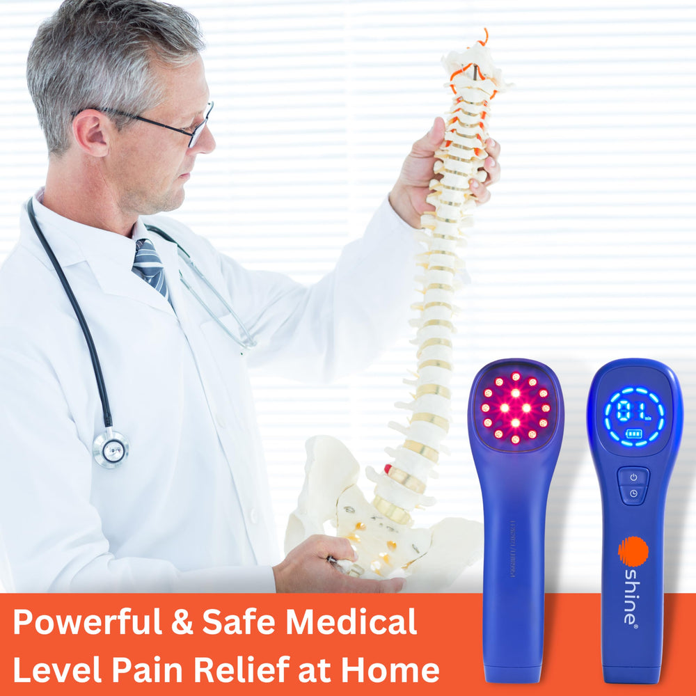 SHINE Relief during a therapy session for targeted light treatment.
