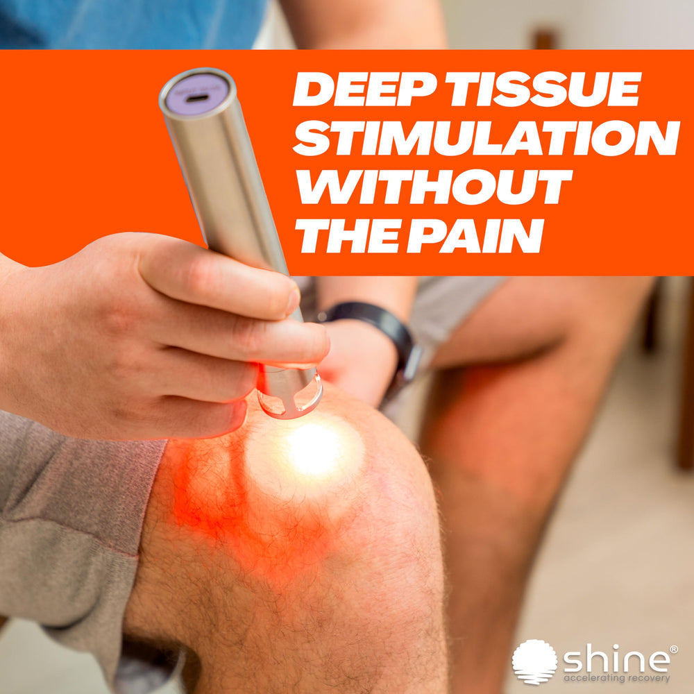 SHINE Tendlite Pro 660nm deep red emission - supports comfortable tissue relief sessions.