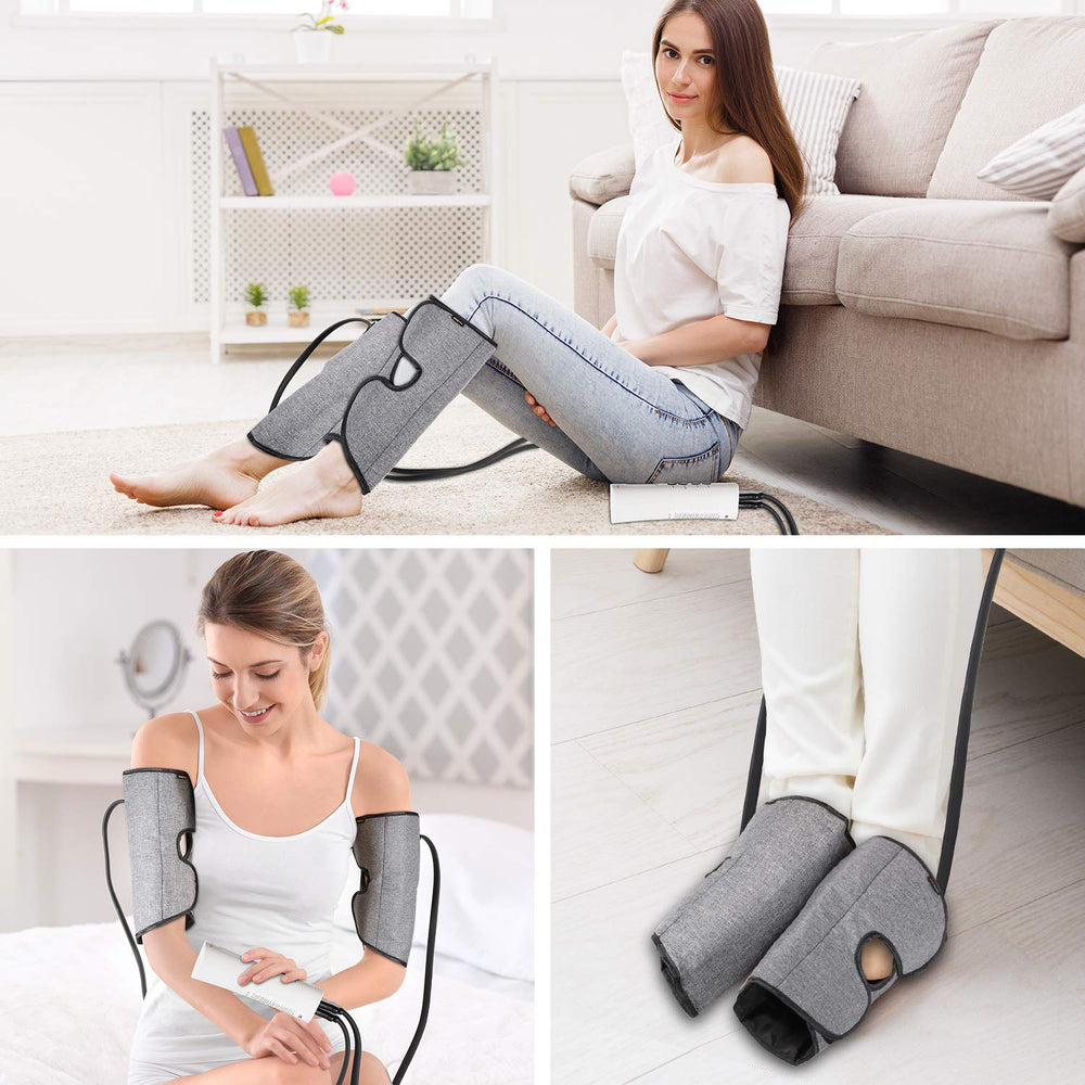 Adjustable Velcro sleeve securing the massager around the leg.