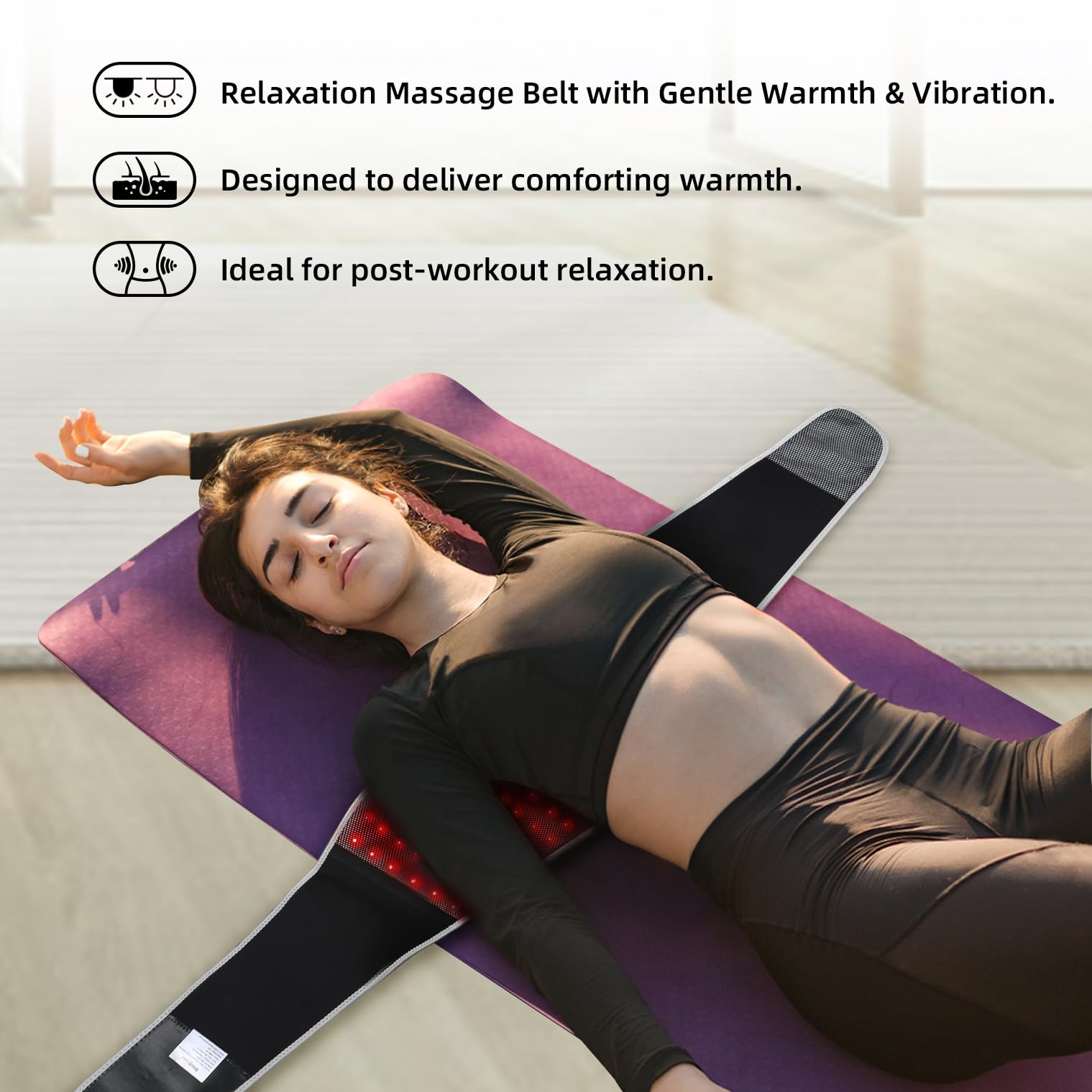 SHINE WELL back massager belt with 3 vibration modes for relaxation
