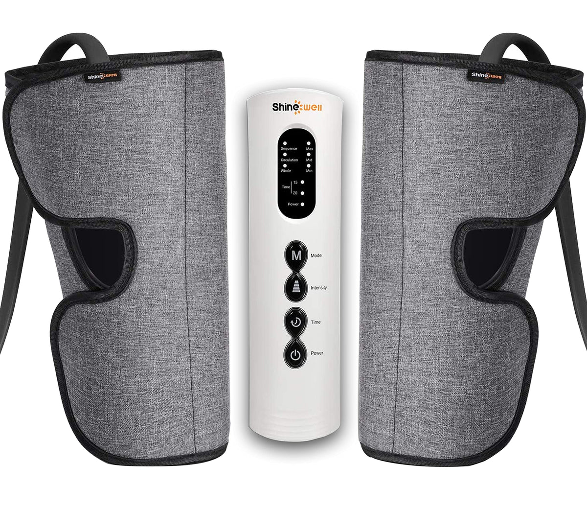 SHINE WELL Calf Massager with airbags kneading for leg comfort.