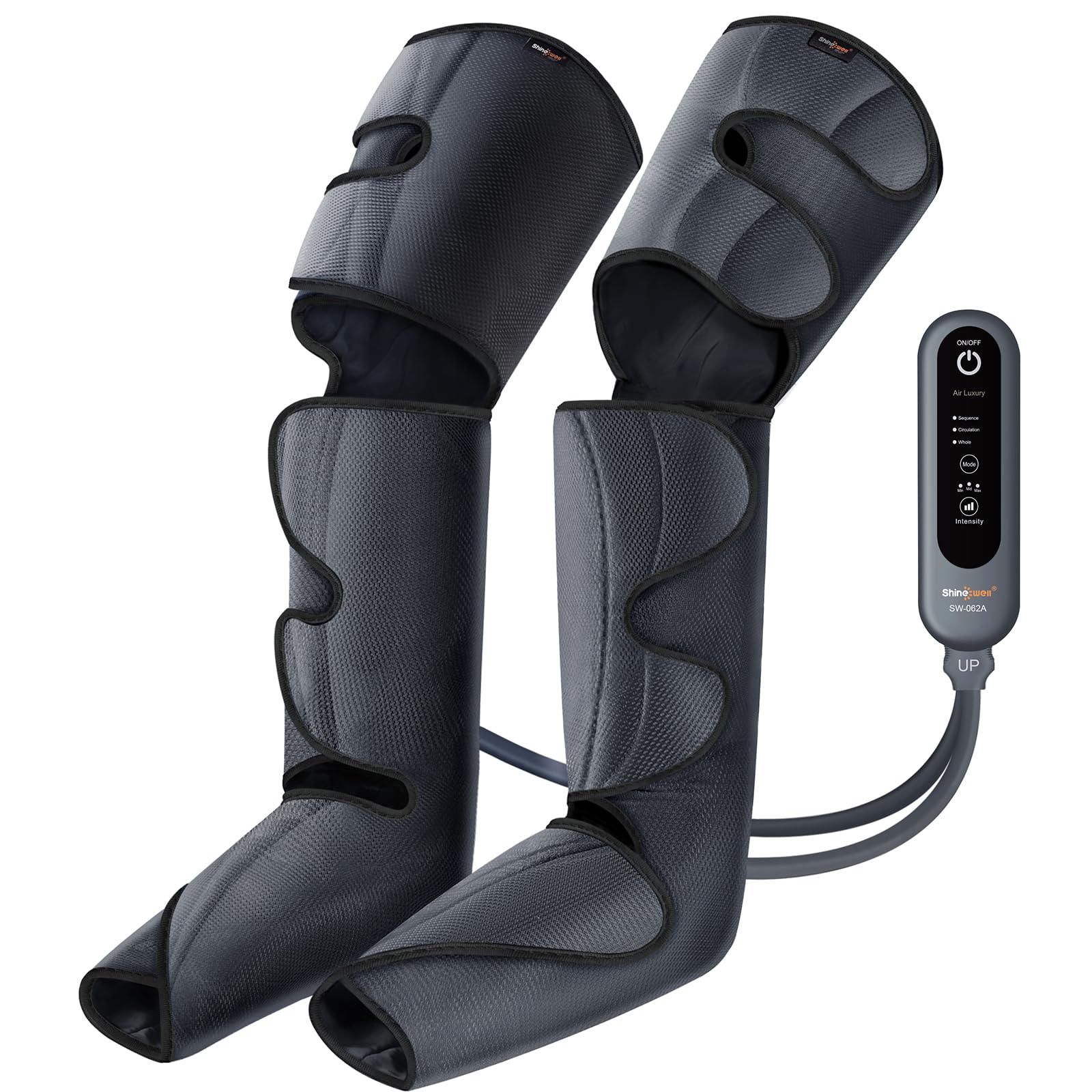 SHINE WELL leg compression massager with full-leg coverage for fatigue relief