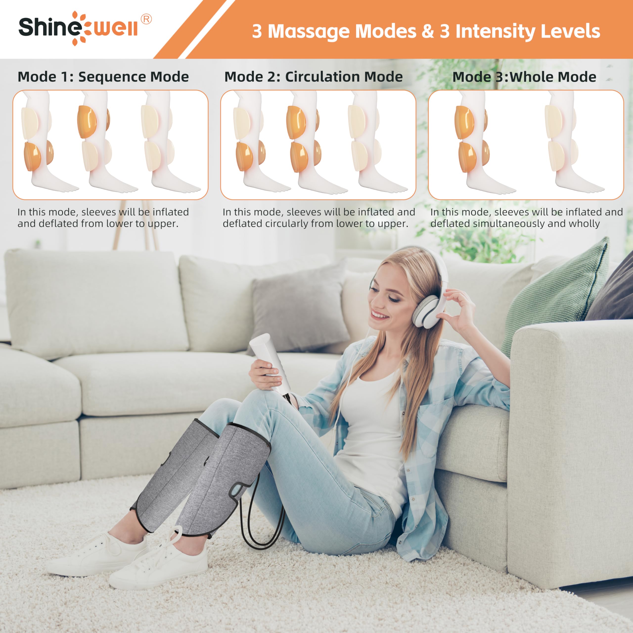 SHINE WELL massager handheld controller for easy mode adjustments.
