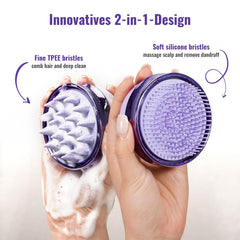 Close-up of SHINLEA soft silicone bristles for gentle scalp cleansing