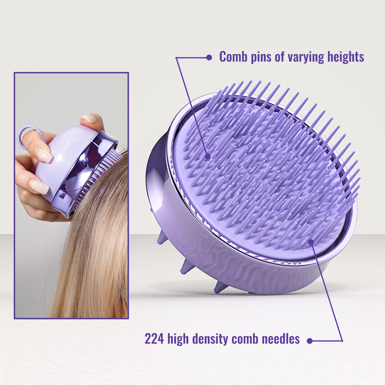 SHINLEA two-sided design on scalp massager for detangling