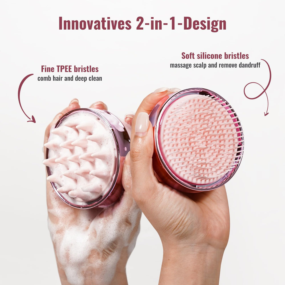 SHINLEA cepillo de champú con cerdas de silicona suave para exfoliar sin tirar