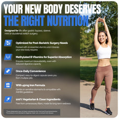 Shiny Leaf ASMBS-compliant formula label highlights comprehensive nutrient coverage.