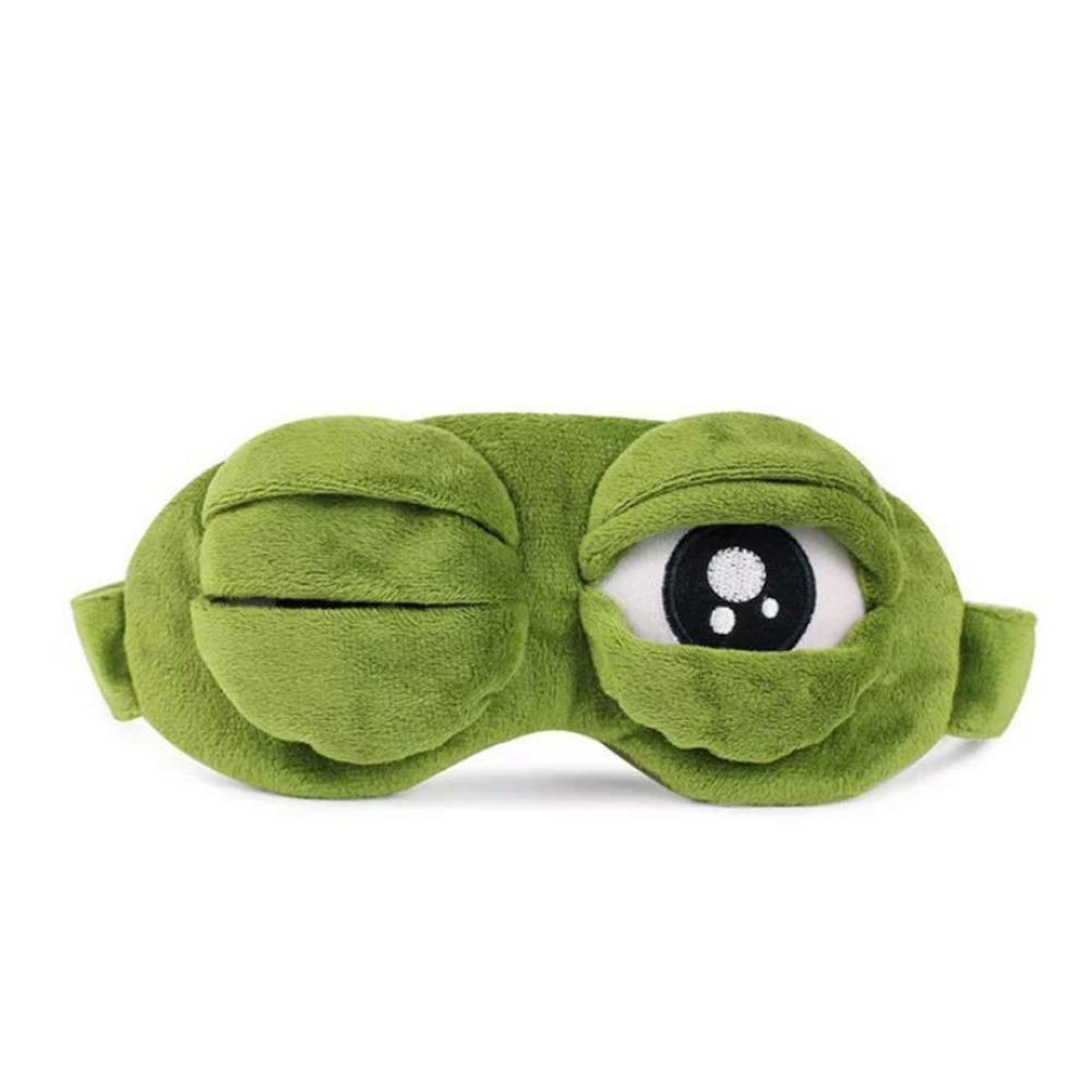 Shinywear mascarilla de ojos conejo verde en primer plano, ideal para dormir durante viajes.