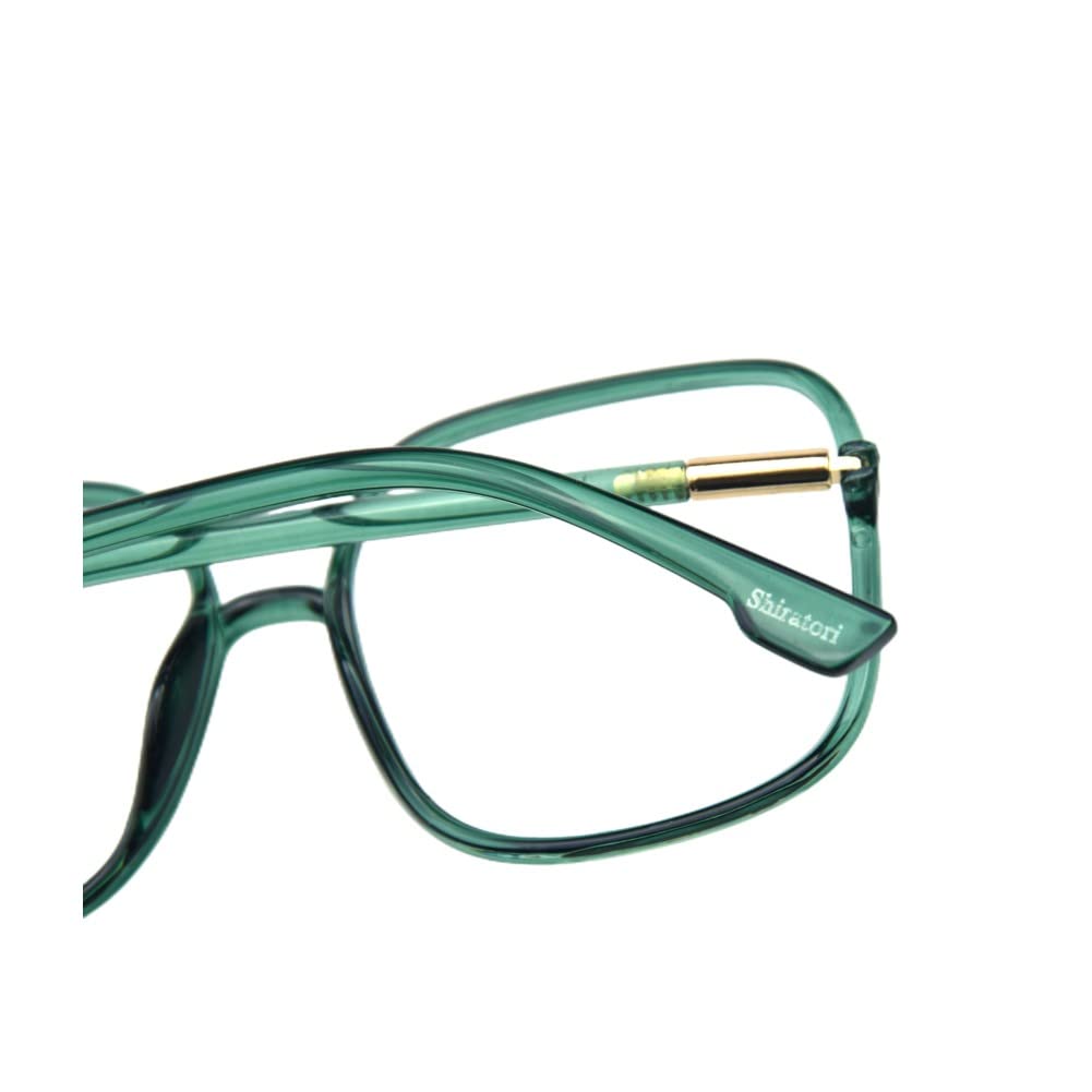 Shiratori gafas color verde, estilo retro, uso diario cómodo.