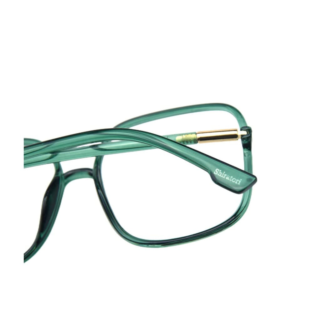 Shiratori gafas color verde, estilo retro, uso diario cómodo.