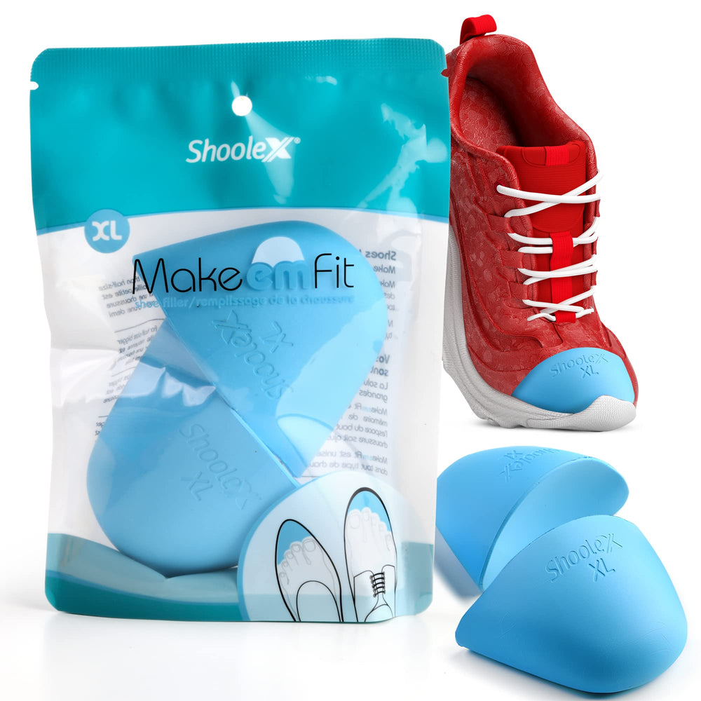 Shoolex toe box memory foam insert eases tightness for a snug fit.