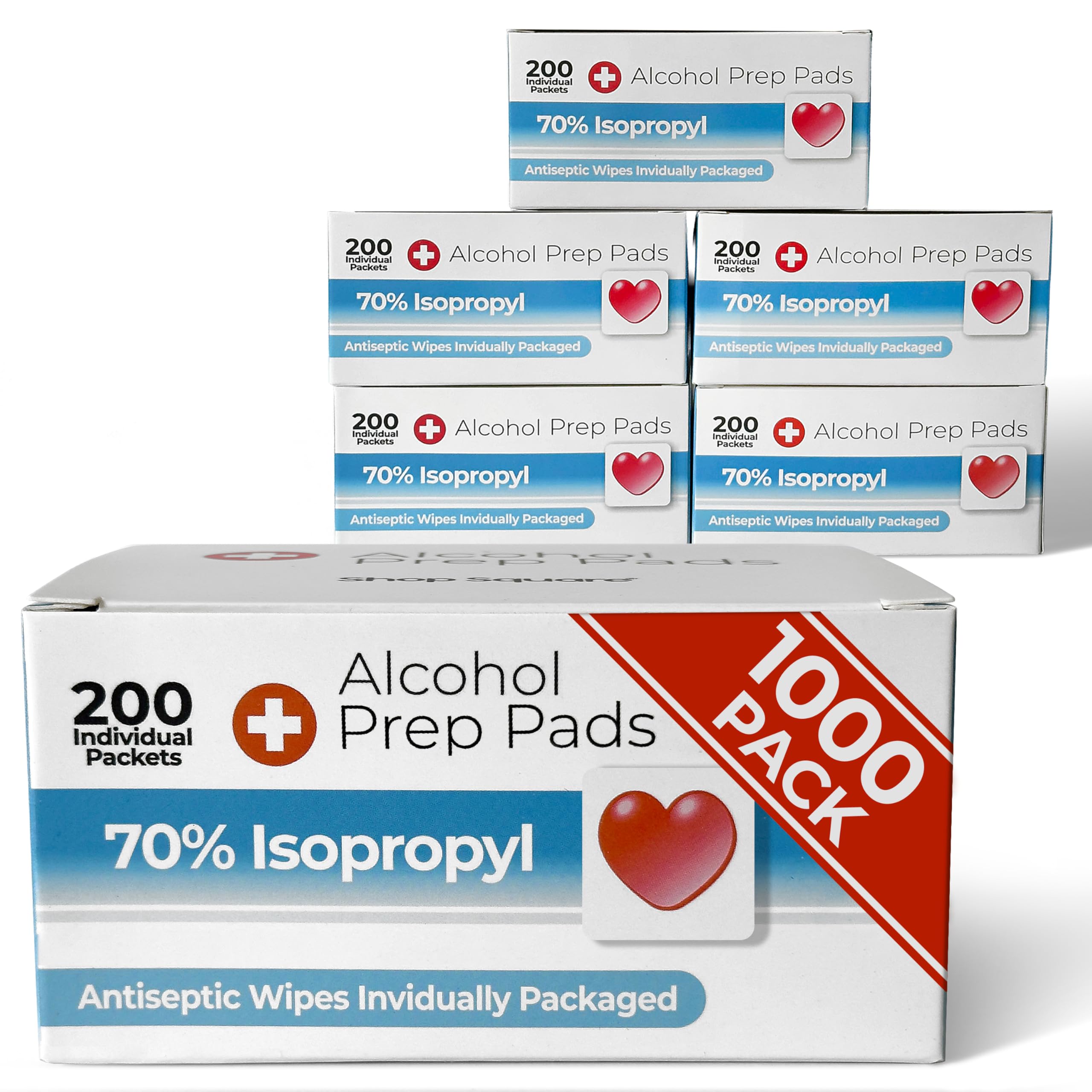 Shop Square Alcohol Prep Pads with thick cleansing for reliable pre-use hygiene.