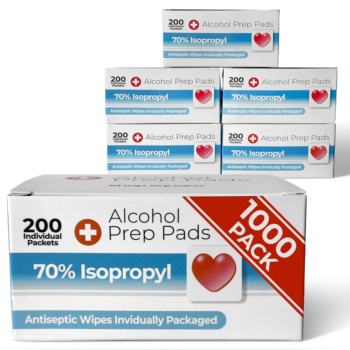 Shop Square Alcohol Prep Pads with thick cleansing for reliable pre-use hygiene.