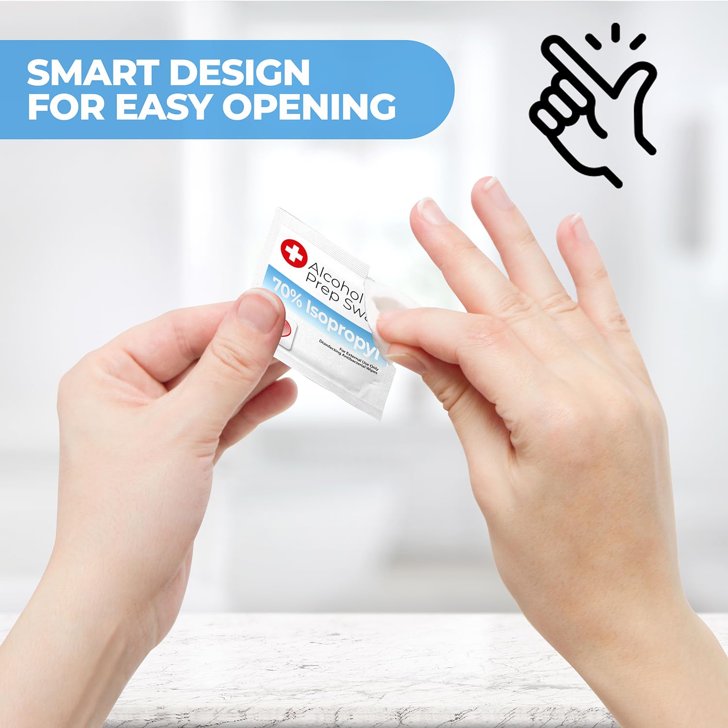 Shop Square portable wipes ideal for quick on-the-go cleaning.