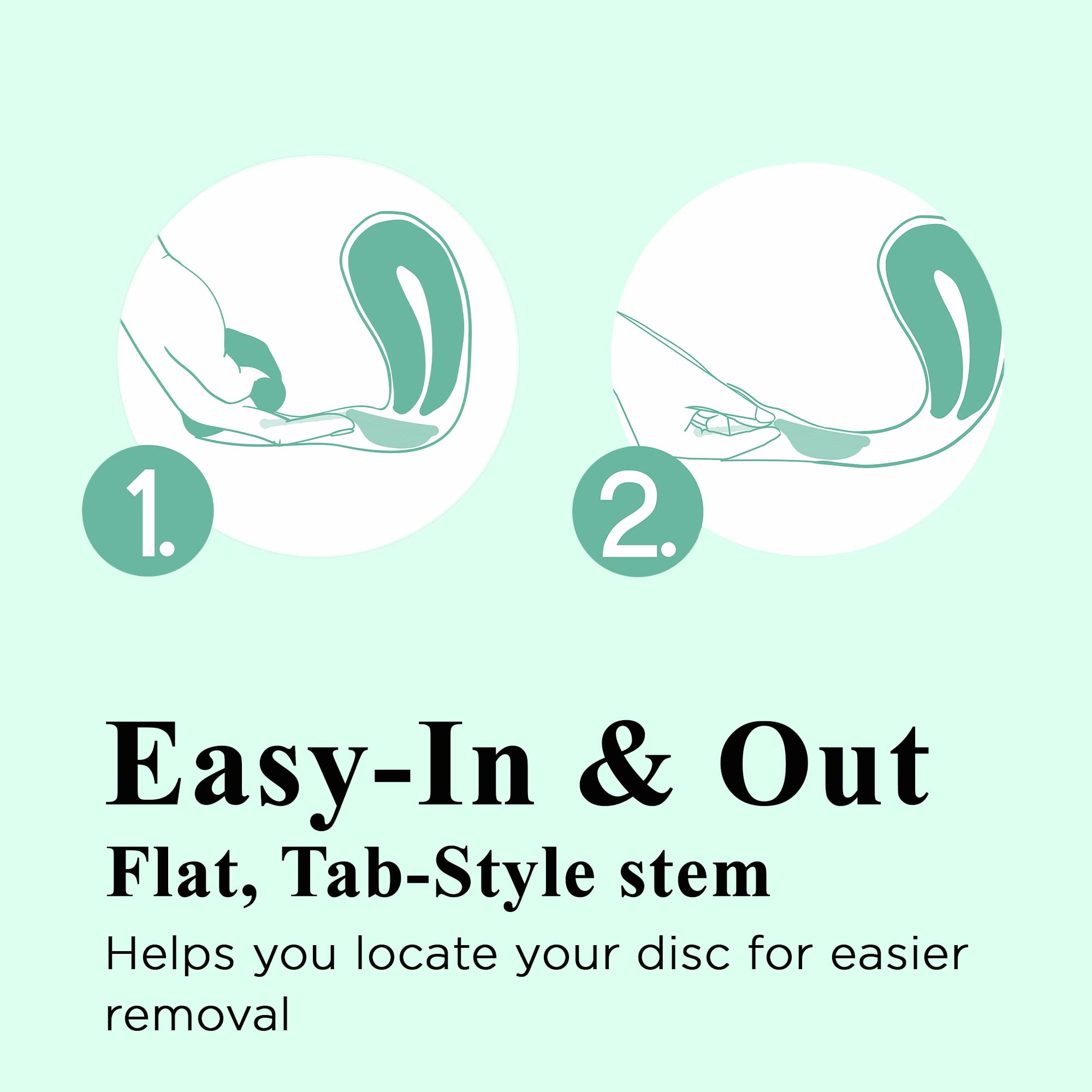 SHORDY Reusable Menstrual Disc Small removal: easy pull-out for quick changes.