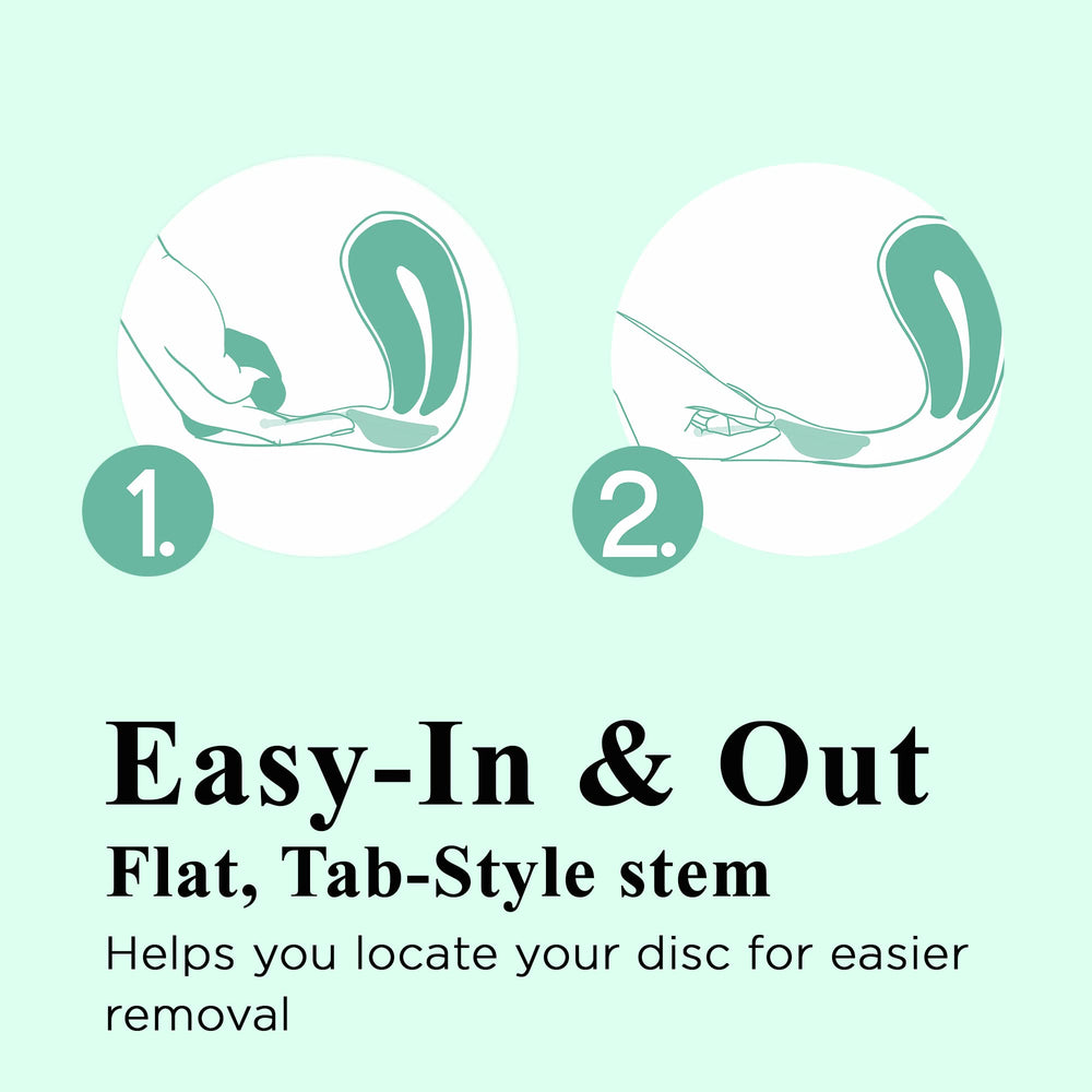SHORDY Reusable Menstrual Disc Small removal: easy pull-out for quick changes.
