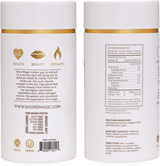 Shore Magic Collagen Powder scoop highlighting convenient 9g serving for daily use.