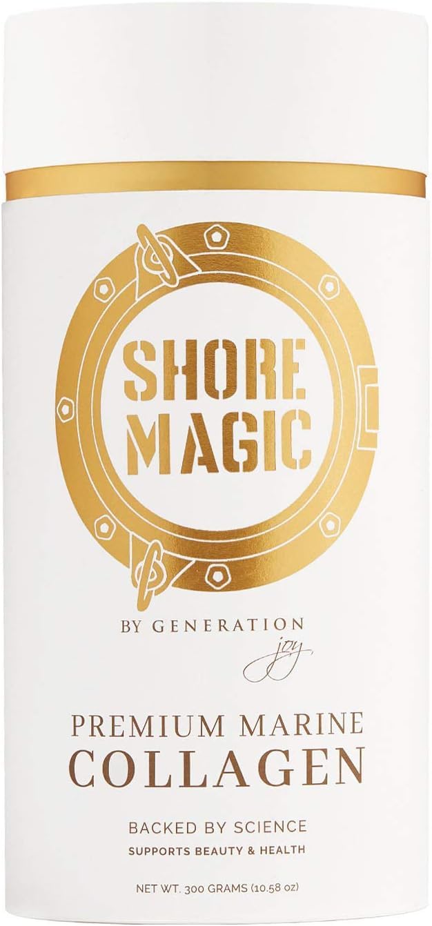 Shore Magic Marine Collagen Powder bottle for daily skin and joint support.
