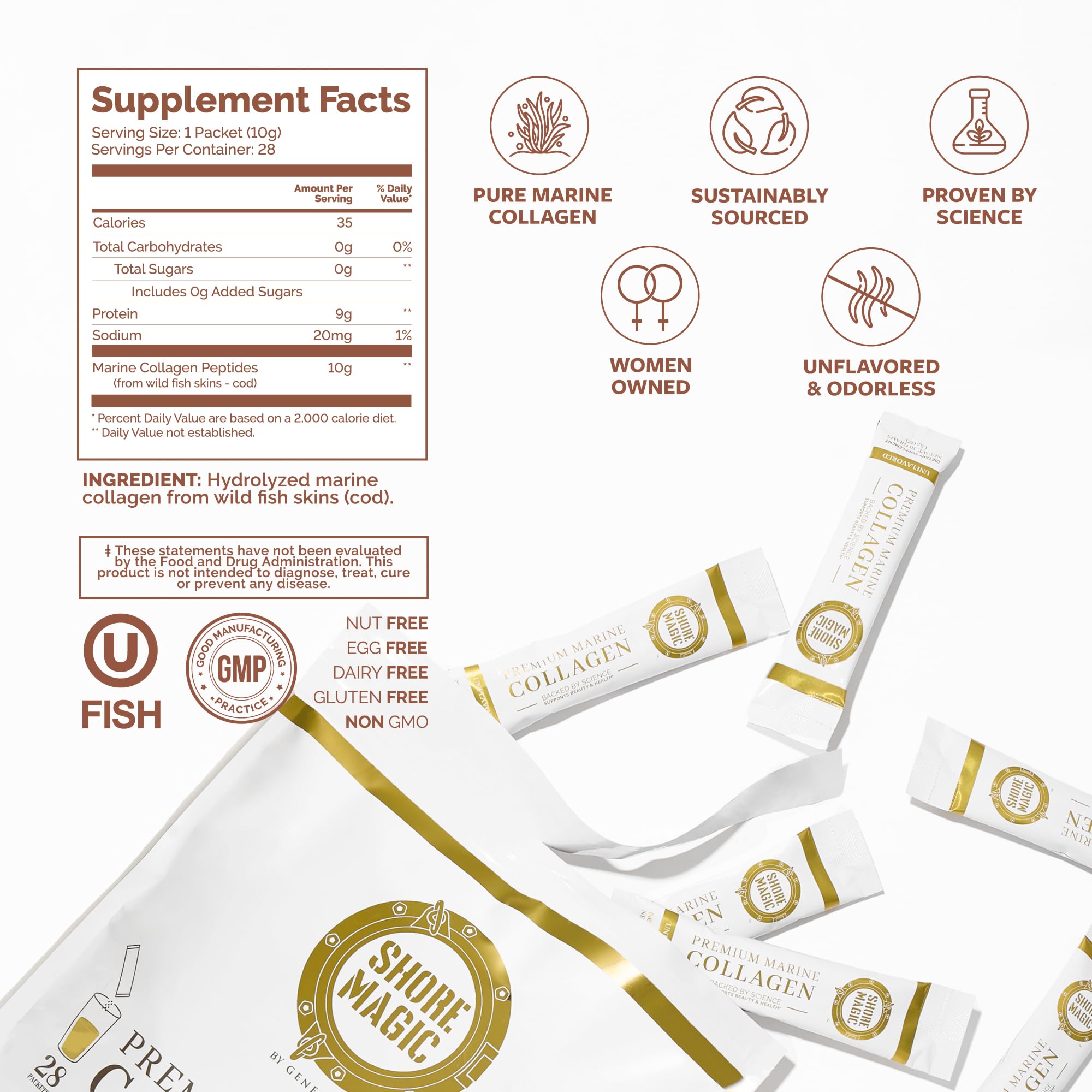 Shore Magic Premium Marine Collagen powder scoop for easy daily measurement