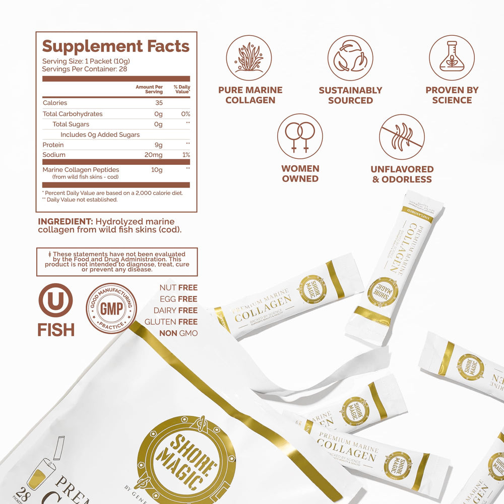 Shore Magic Premium Marine Collagen powder scoop for easy daily measurement
