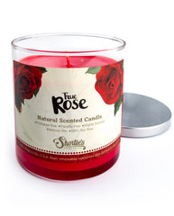 Shortie's True Rose candle in 9oz jar emits blooming aroma for cozy evenings.