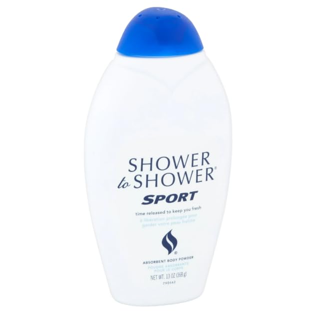 Shower To Shower Sport Powder application demonstrates smooth coverage after shower