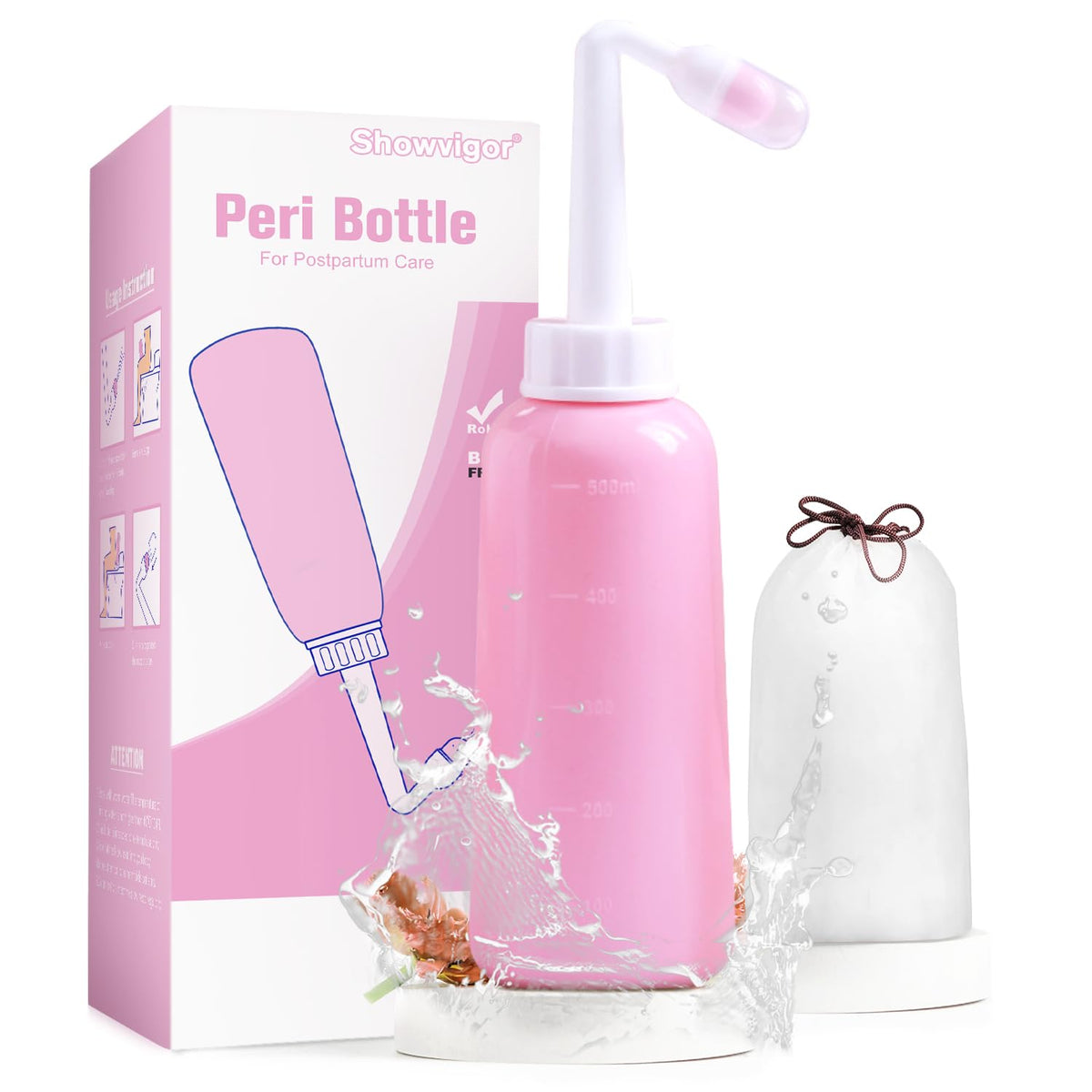 Showvigor biberón perineal para lavado postparto, higiene suave.