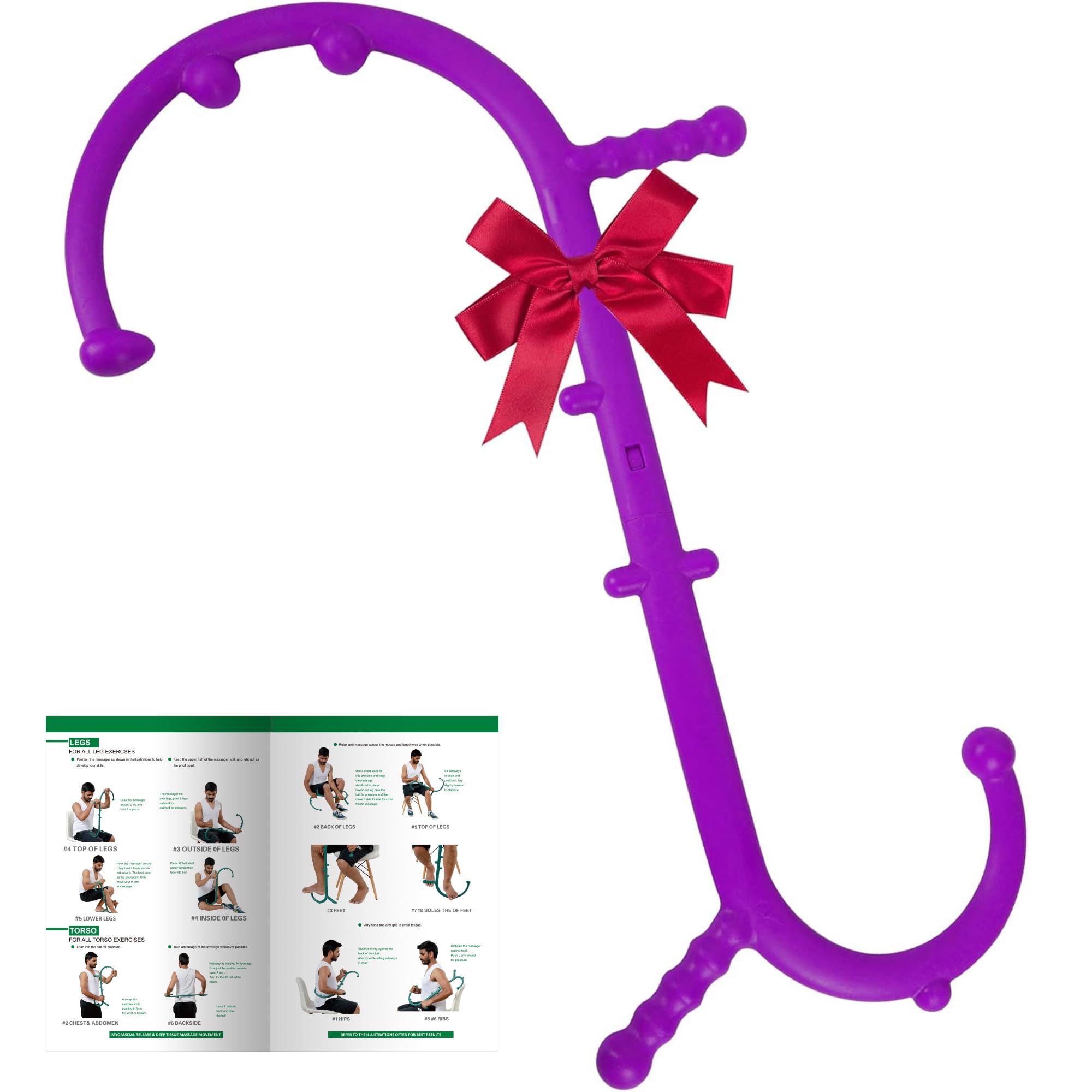 Shrdaepe massage trigger point cane assembled for full-body self massage