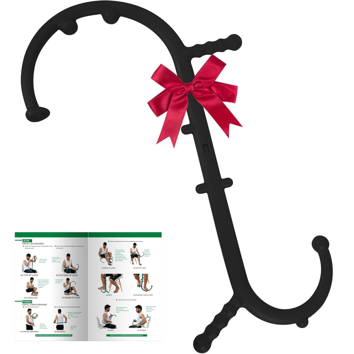 Shrdaepe massage trigger point cane, overall view shows a tool for soothing muscle knots.