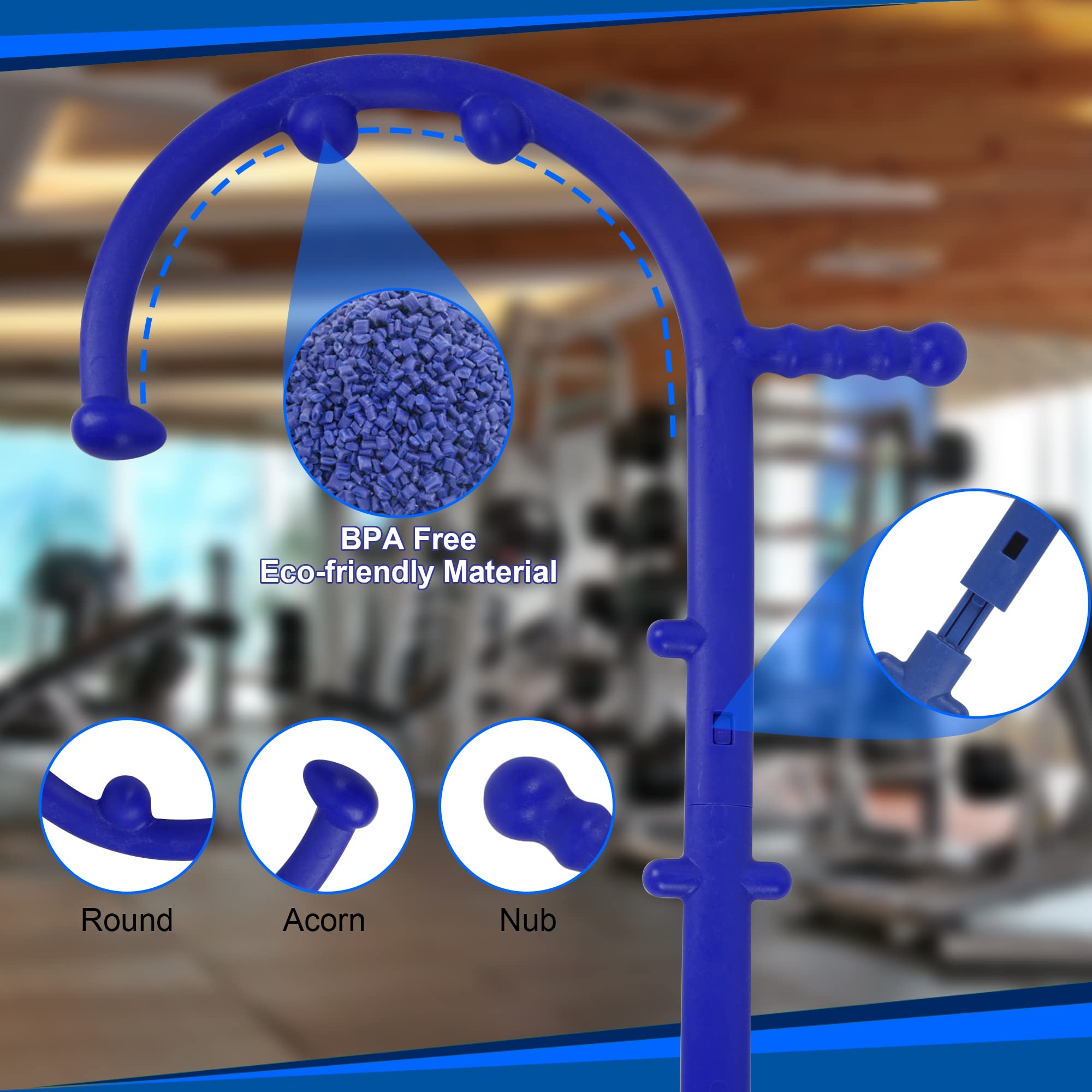 Shrdaepe ten knob massage rod offers varied pressure for full body coverage
